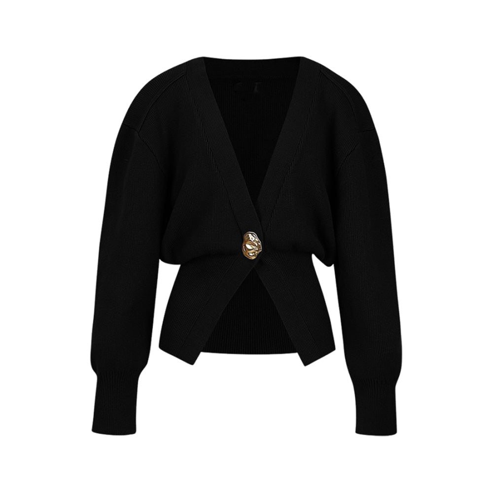 Strickjacke mit ungewöhnlichen Knopf