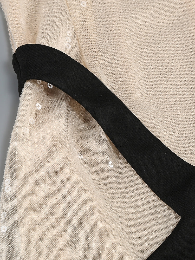 Paillettenkleid mit Kontrast-Details