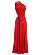 Rotes Abendkleid mit Schlitz