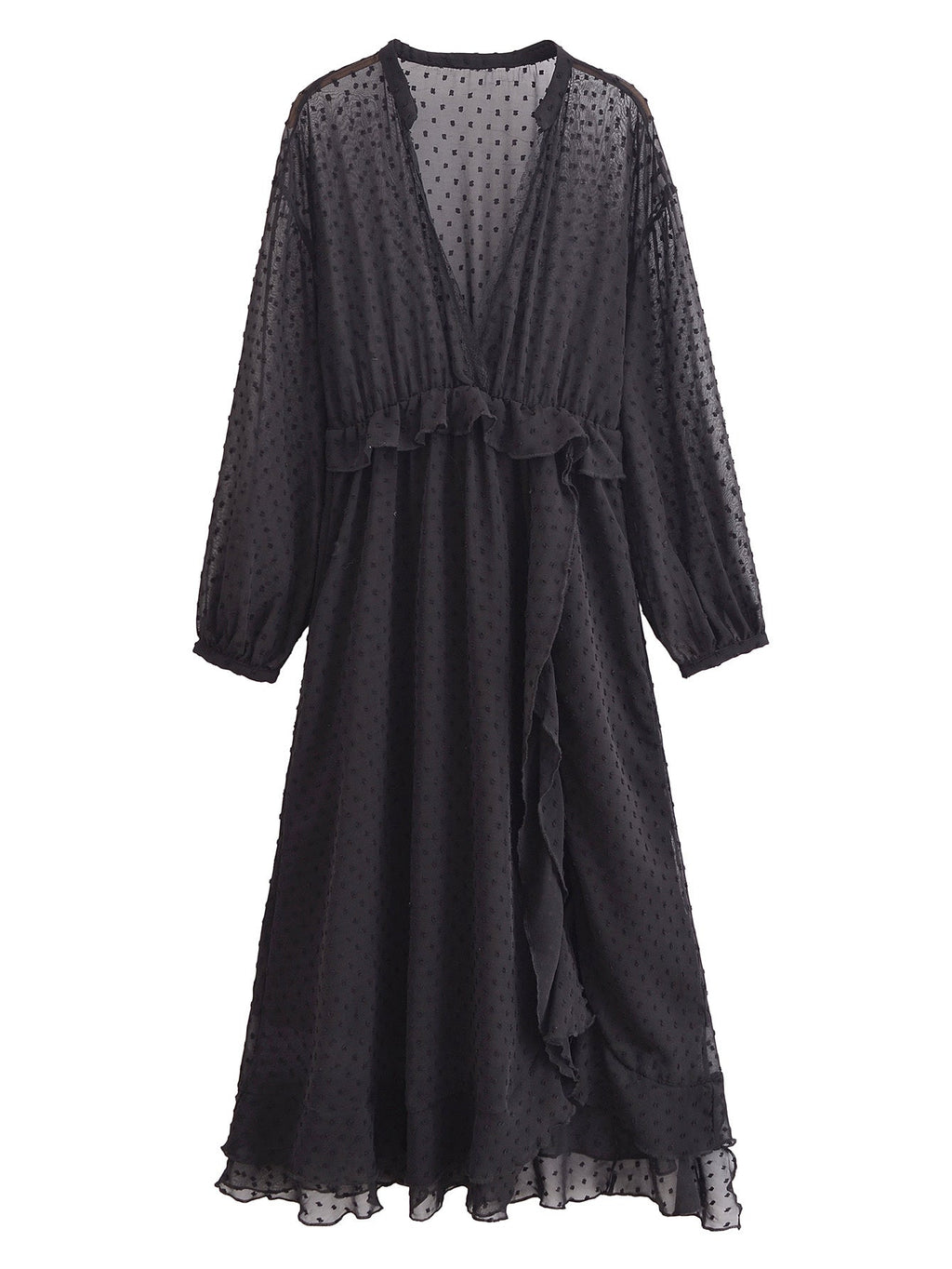 Gepunktetes Chiffon-Kleid im Überblick