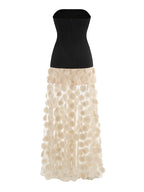 Gepunktetes Mesh-Kleid in A-Linie