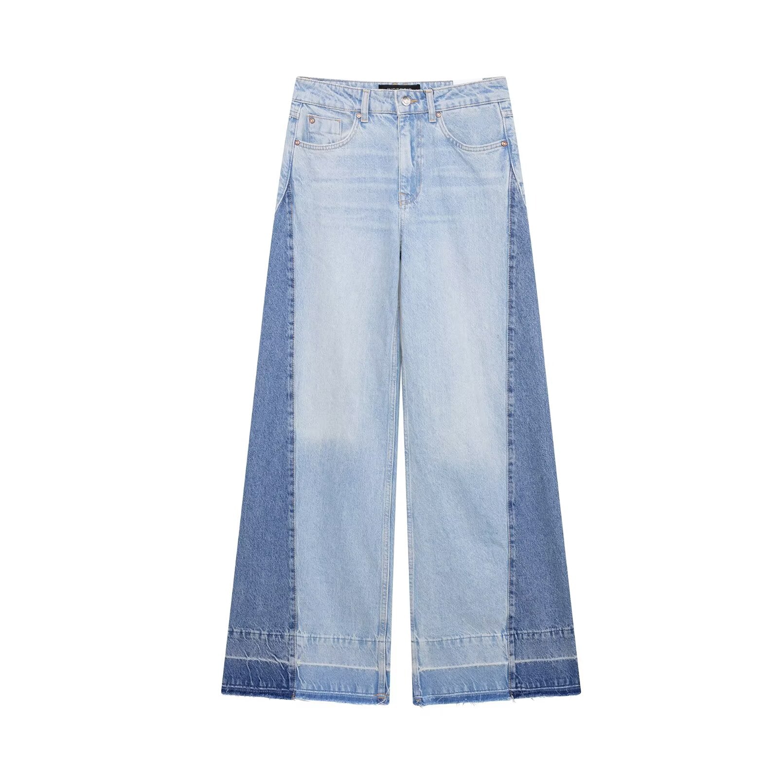 High-Waist Jeans mit Patchwork