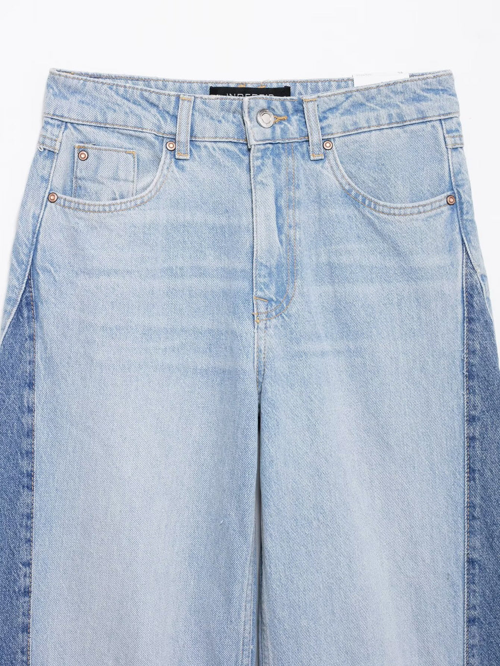 High-Waist Jeans mit Patchwork