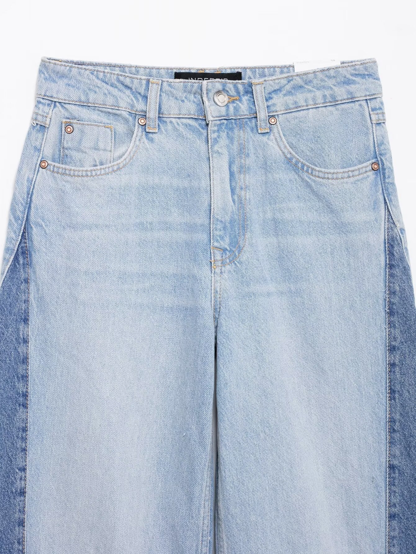 High-Waist Jeans mit Patchwork