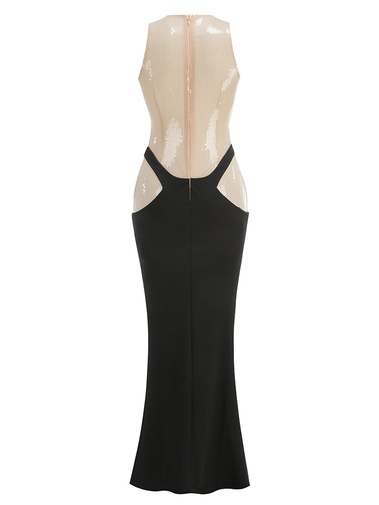 Paillettenkleid mit Kontrast-Details