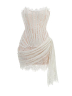 Schwarzes Mini-Kleid mit Korsett-Details