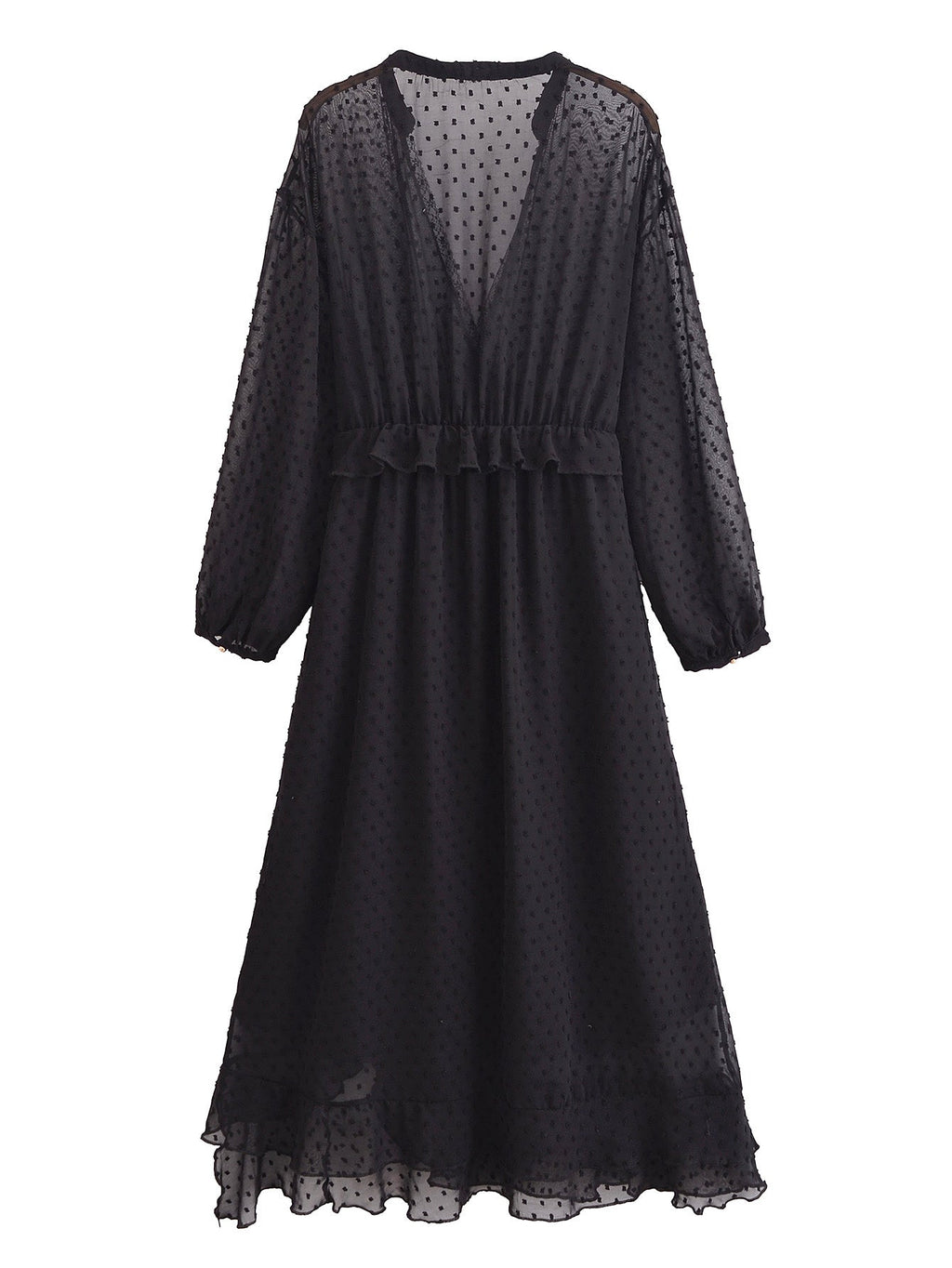 Gepunktetes Chiffon-Kleid im Überblick