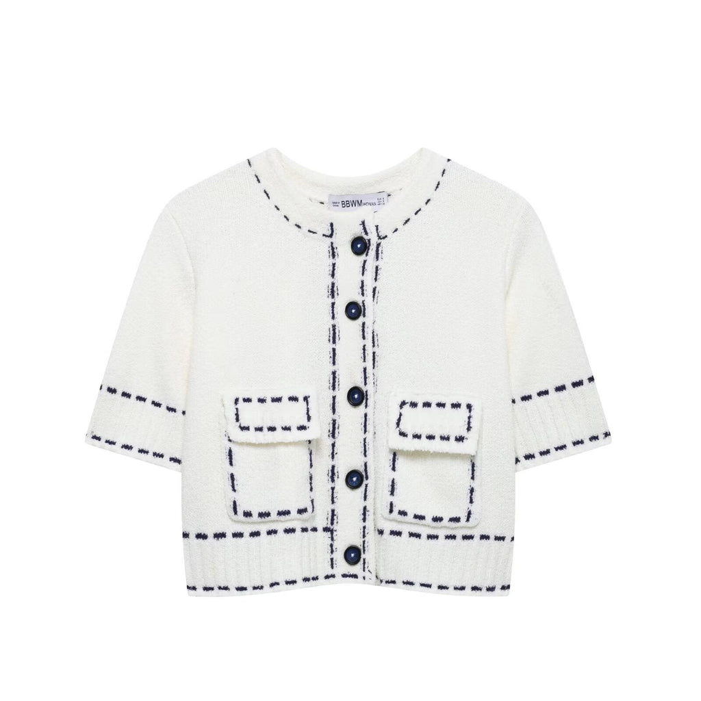 Strickjacke mit runden Hals