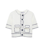 Strickjacke mit runden Hals