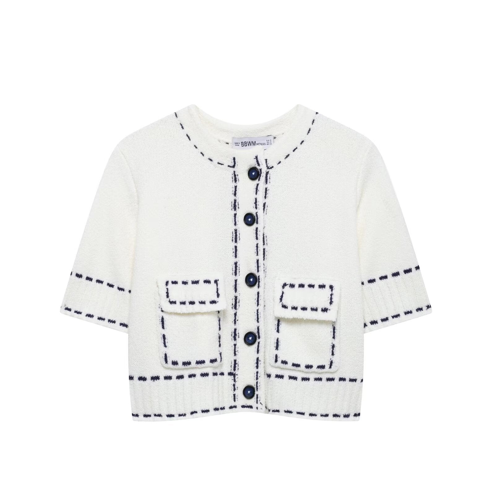 Strickjacke mit runden Hals