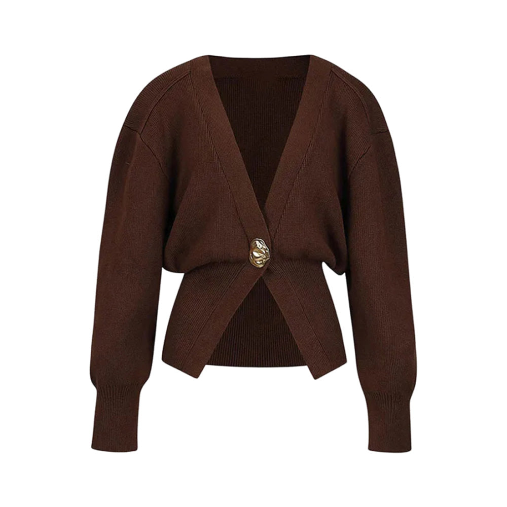 Strickjacke mit ungewöhnlichen Knopf