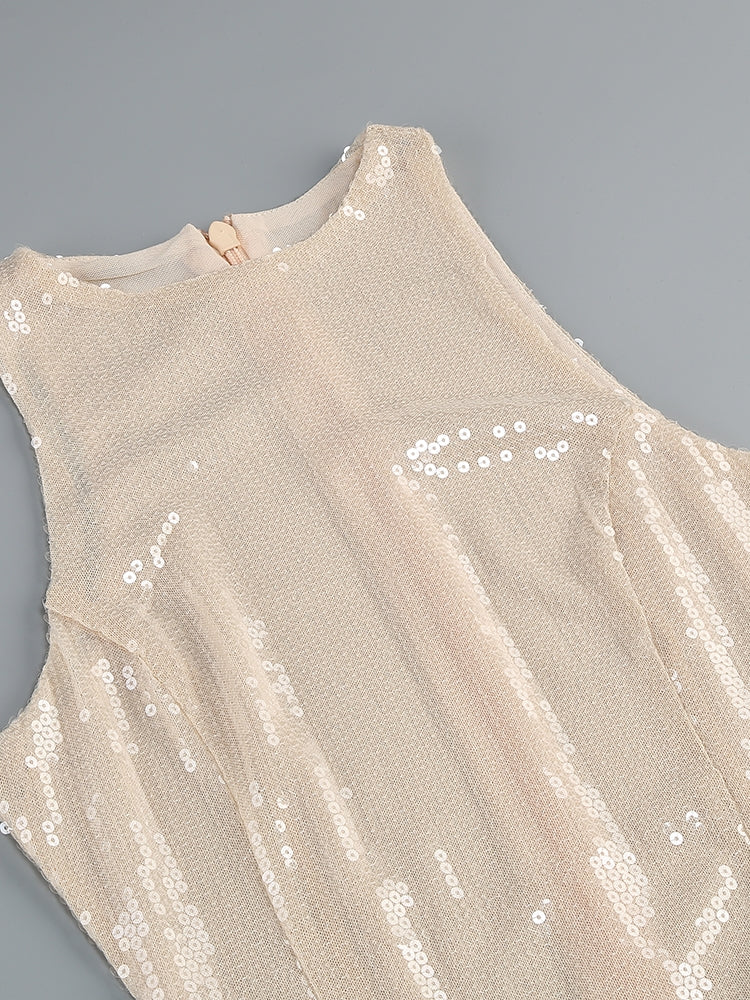 Paillettenkleid mit Kontrast-Details