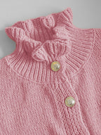 Rüschen-Cardigan mit Perlenknöpfen