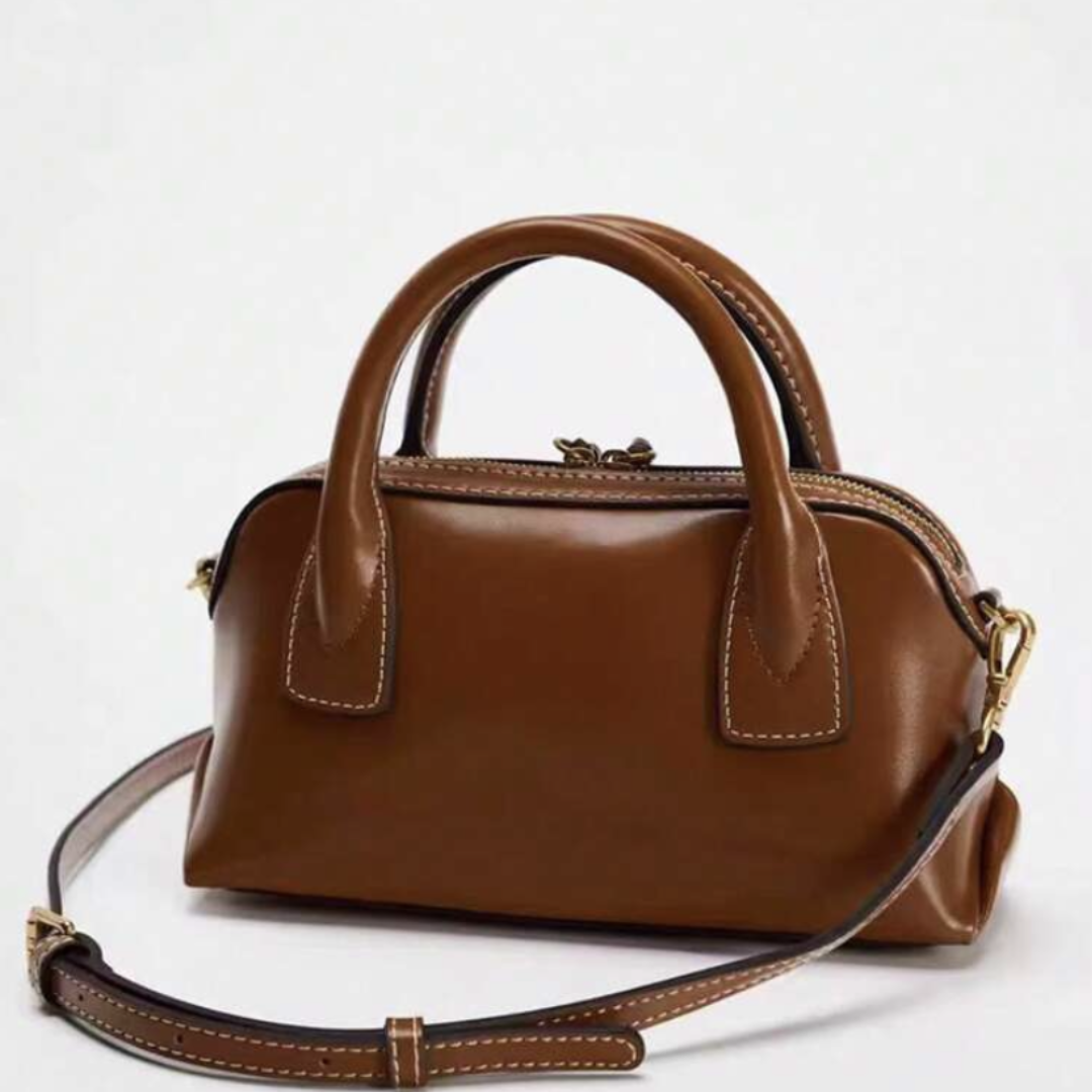 Kompakte Kunstleder-Handtasche