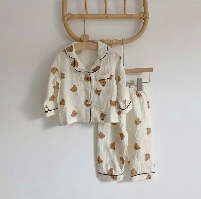 Zweiteiler Baby & Kleinkind Pyjama aus Musselin Stoff