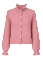 Rüschen-Cardigan mit Perlenknöpfen