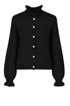 Rüschen-Cardigan mit Perlenknöpfen